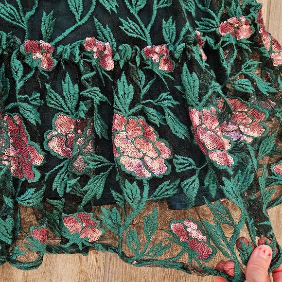 Belle Badgley Mischka Dress Size 8 Denya Floral Sequin Embroidered Lace NEW - Picture 9 of 15